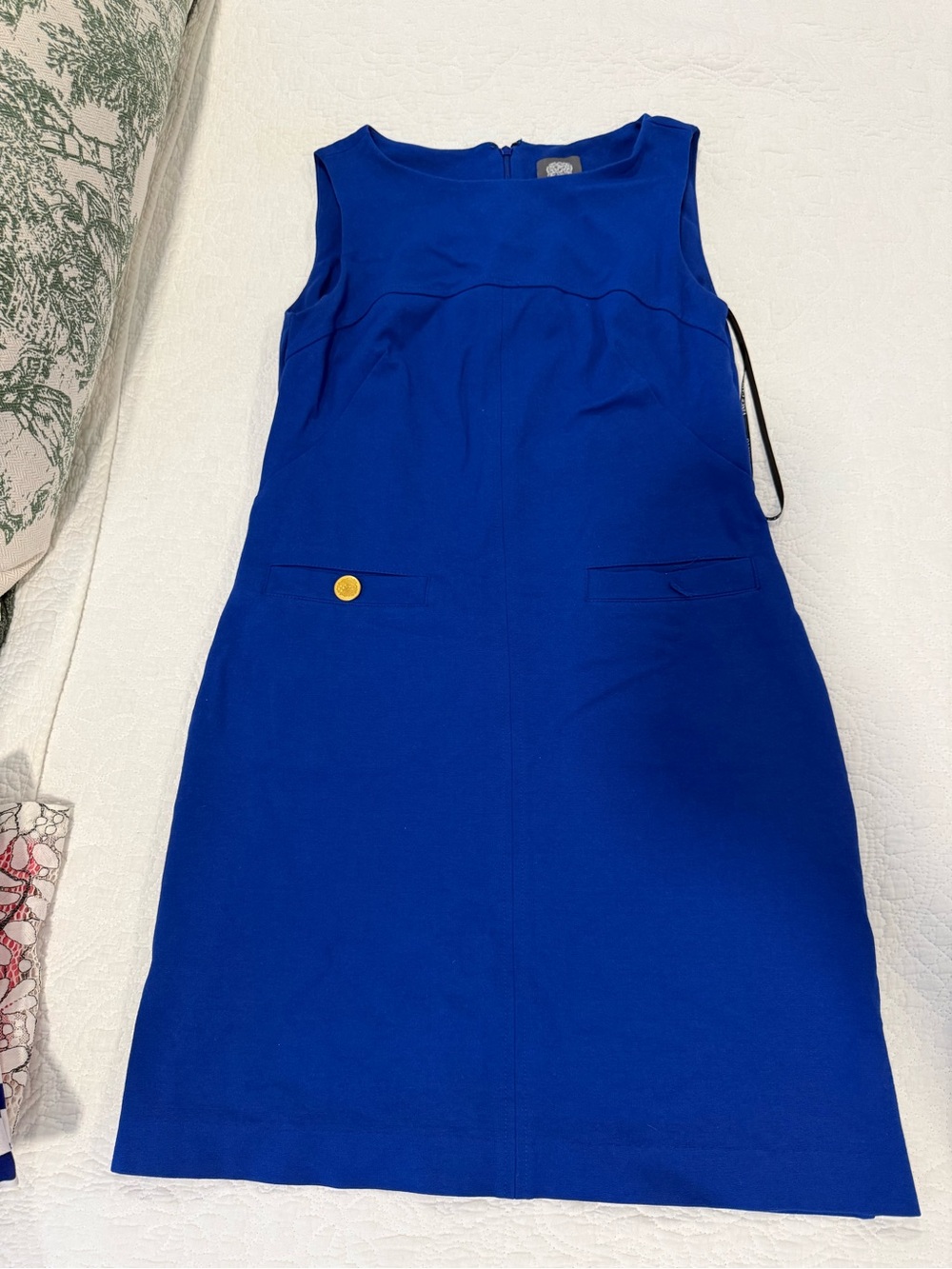 Vince Camuto Royal Blue Sleeveless Zip-Back Dress